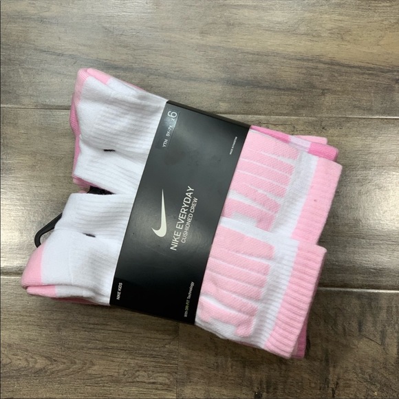 NIKE EVERYDAY CUSHIONED CREW SOCKS YTH 5Y-7Y pink - Picture 9 of 16